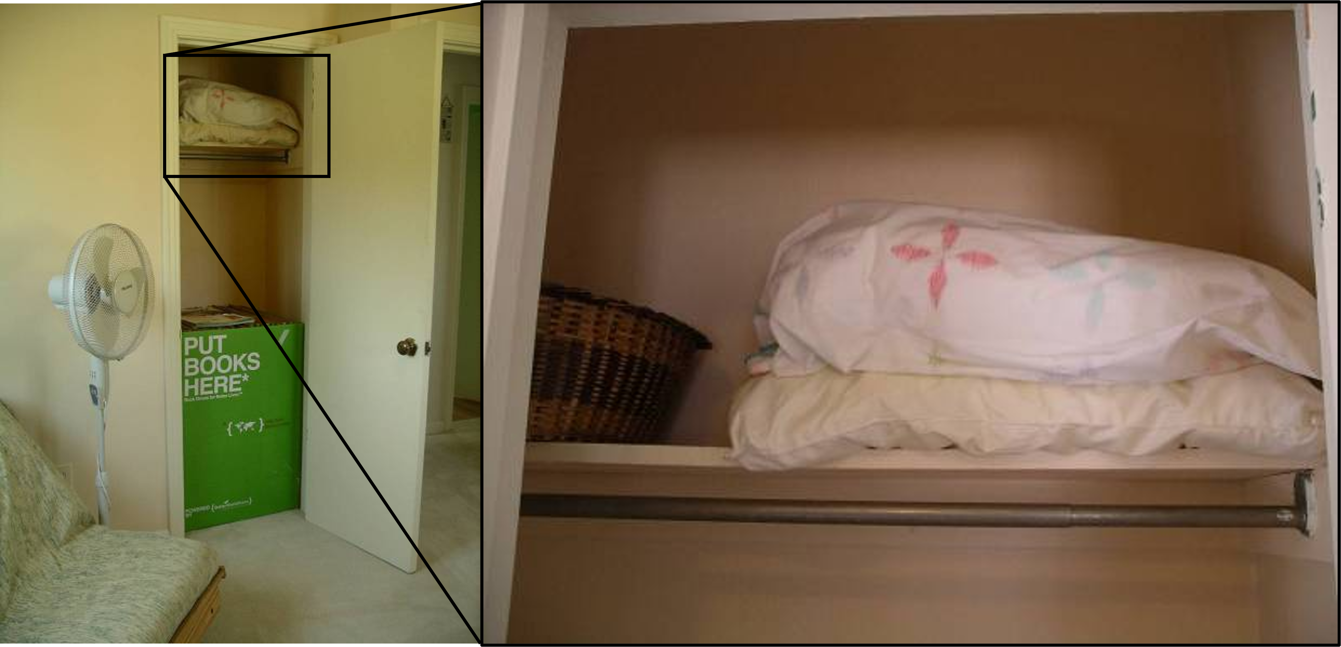 Left photo of second bedroom